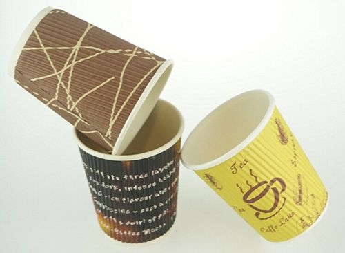 Disposable take away hot drinking custom designs with lid ripple paper ...