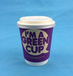 Custom printing Logo disposable single wall paper coffee cup with plastic lids for drink