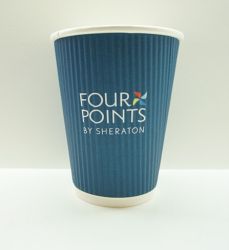 ripple wall disposable paper cup custom logo printed hot coffee cup