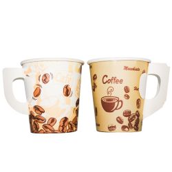 High quality disposable take away coffee tea paper cup 7oz with handle